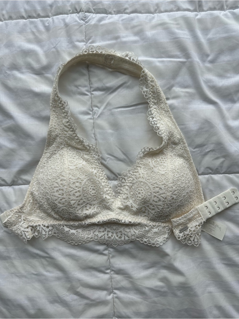 Hollister Gilly Hicks Cream Lace Halter Bralette